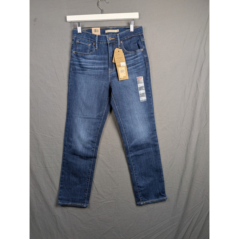 Levis 724 High Rise Straight Crop Jeans Womens 28‎ Blue Denim